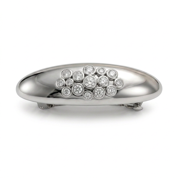 Sterling silver and lab-grown diamond barrette